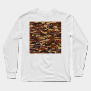 Camo Pattern - Chocolate Brown Long Sleeve T-Shirt